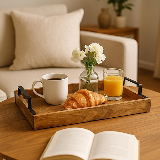 Decorative Serving Wooden Trays - Rectangular Shape