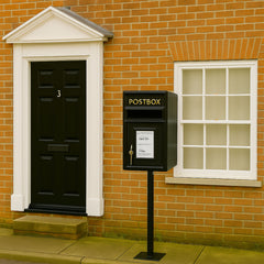Pillar Mounted Post Box - Classic Cast iron Large Letter Box