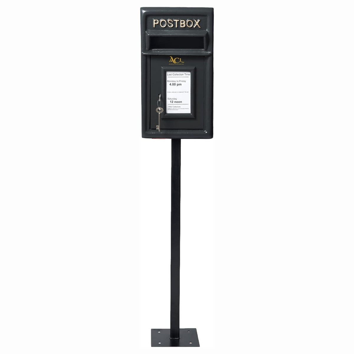 Pillar Mounted Post Box - Classic Cast iron Large Letter Box