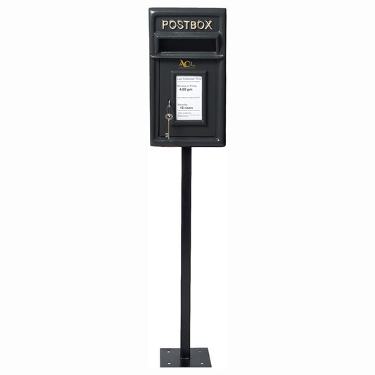 Pillar Mounted Post Box - Classic Cast iron Large Letter Box