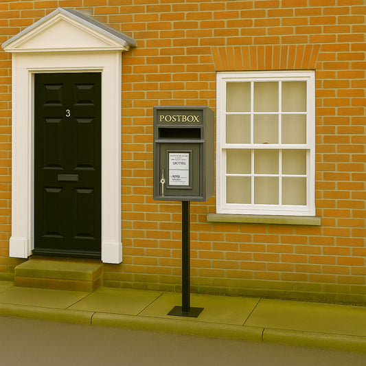 Pillar Mounted Post Box - Classic Cast iron Large Letter Box