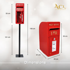 ER Post Box with Lock Wall Mount OR Pillar Mount Mail Box
