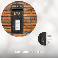 ER Post Box with Lock Wall Mount OR Pillar Mount Mail Box