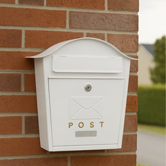 Letter Box - Top Curved Wall Mounted Lockable Post Box