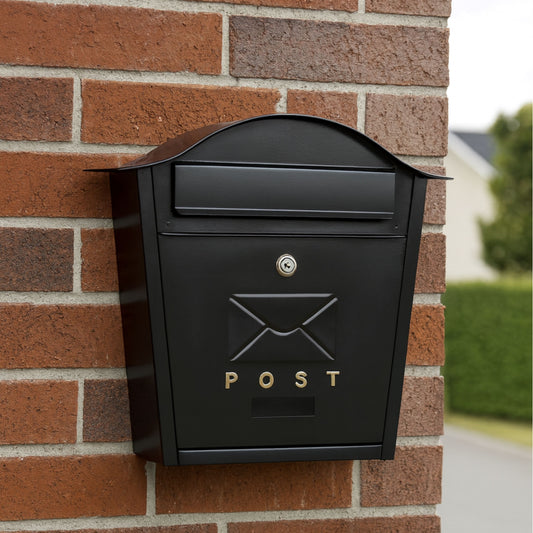 Letter Box - Top Curved Wall Mounted Lockable Post Box