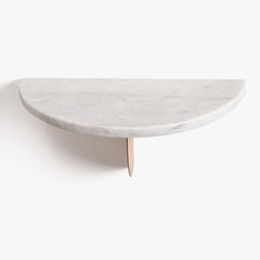 Gold Floating Shelves - Marble Top - White