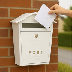 Letter Box - Top Curved Frill Wall Mounted Lockable Post Box