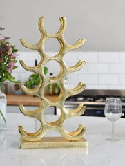 ACL Wine Rack Freestanding Wine Bottle Holder Gold Finish (15 Bottle)