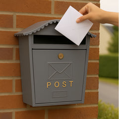 Letter Box - Top Curved Frill Wall Mounted Lockable Post Box