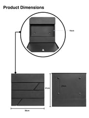Wall Mounted Post Box with Newspaper Holder - Lockable with 2 Keys