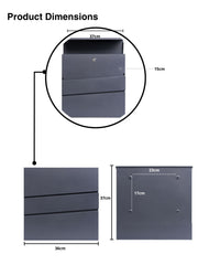 Wall Mounted Post Box with Newspaper Holder - Lockable Letterbox with 2 Keys