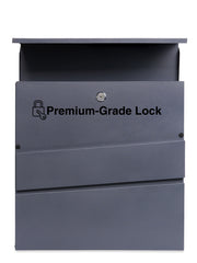 Wall Mounted Post Box with Newspaper Holder, Lockable with 2 Keys, Modern Design, Easy to Install, 37x10.5x37 cm (Black)