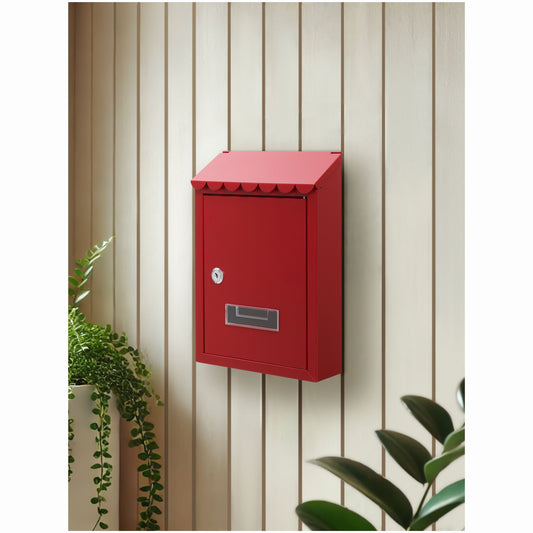 Wall Mounted Post Box - Frill Flap Lockable Mailbox with 2 Keys
