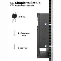 Wall Mounted Post Box with Newspaper Holder - Lockable with 2 Keys