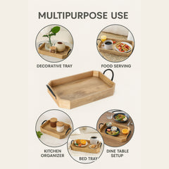 Decorative Serving Wooden Trays - Hexagonal Shape
