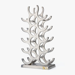 ACL Wine Rack Freestanding Wine Bottle Holder Silver Finish (15 Bottle)