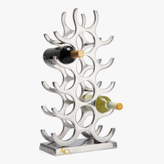 ACL Wine Rack Freestanding Wine Bottle Holder Silver Finish (15 Bottle)