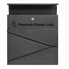 Wall Mounted Post Box with Newspaper Holder - Lockable with 2 Keys