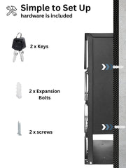 Wall Mounted Post Box with Newspaper Holder - Lockable with 2 Keys