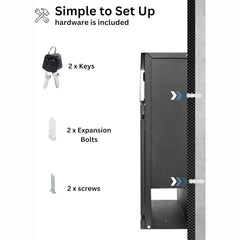Wall Mounted Post Box with Newspaper Holder - Lockable with 2 Keys
