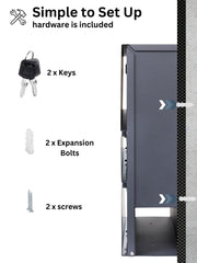 Wall Mounted Post Box with Newspaper Holder - Lockable Letterbox with 2 Keys