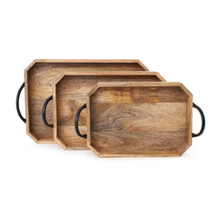 Decorative Serving Wooden Trays - Hexagonal Shape