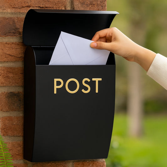 Post Box Wall Mounted Letterbox with Easy Access No Lock for Outdoor Use