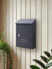 ACL Wall Mounted Letterbox, Galvanized Steel Lockable Mailbox with 2 Keys, Weatherproof Post Box, 21x30x7cm