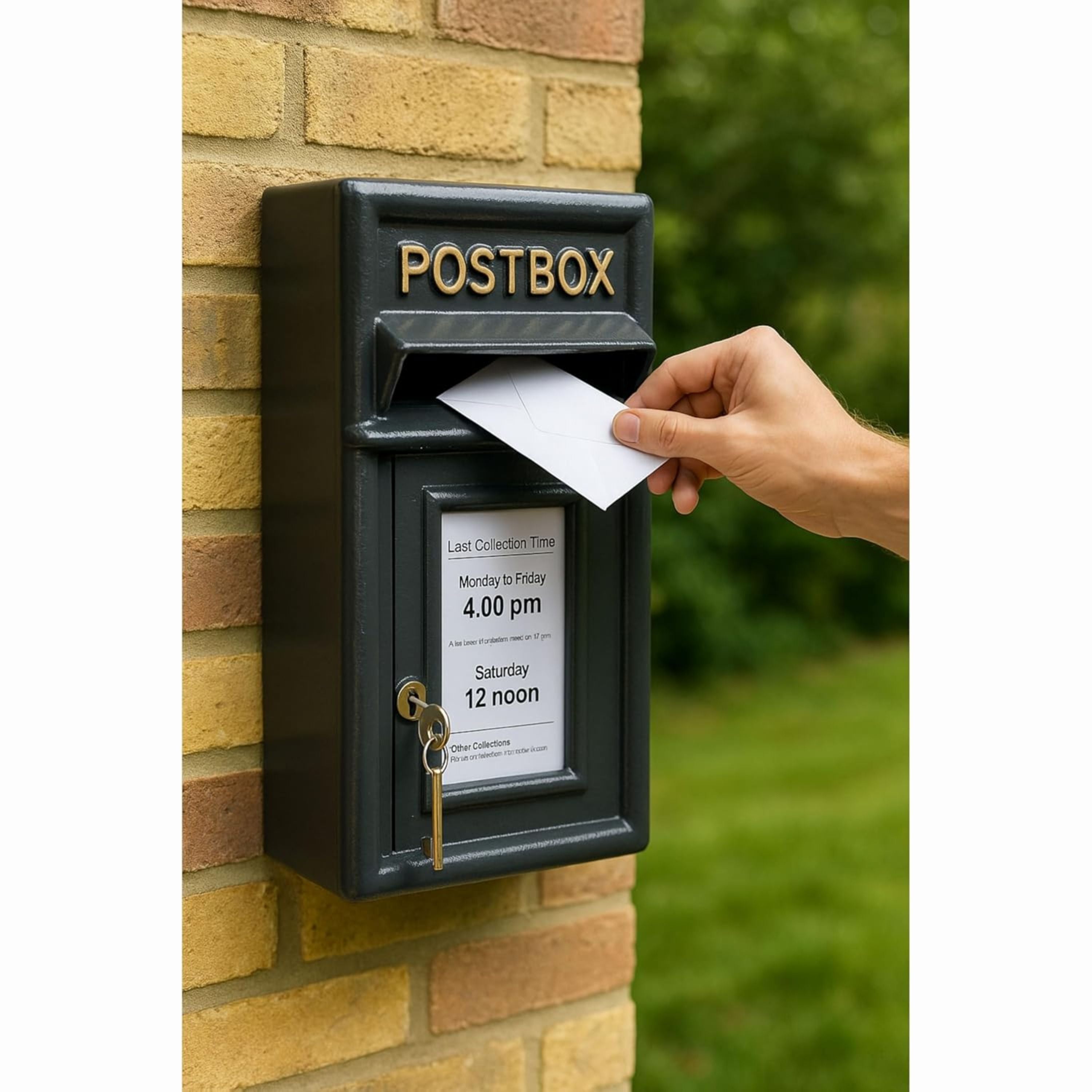 STOBAZA Retro Iron Wall-Mounted Letter Box With Lock – Decorative Vintage Mailbox For Home Or Office