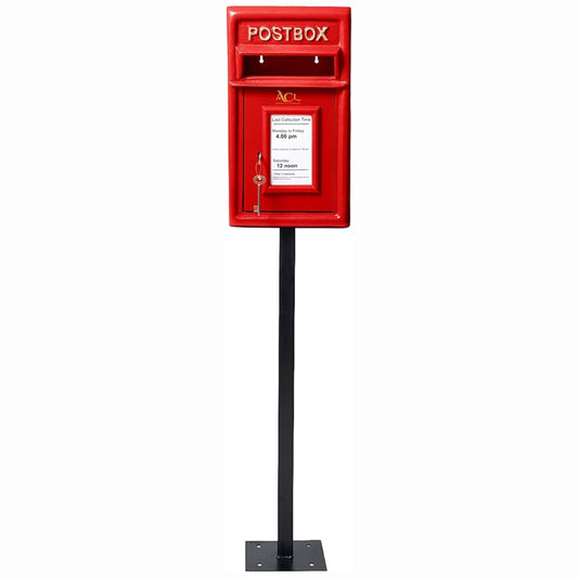 Pillar Mounted Post Box - Classic Cast iron Large Letter Box