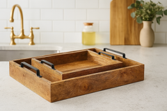 Decorative Serving Wooden Trays - Rectangular Shape