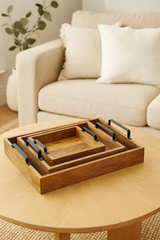 Decorative Serving Wooden Trays - Rectangular Shape