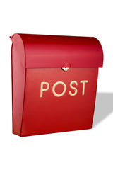 POST Embossed Lockable Post Box Double Flap - Red