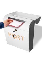POST Embossed Lockable Post Box Double Flap - White