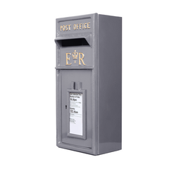 Classic ER Wall Mounted Post Box - Grey