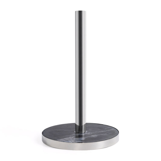 Kitchen Roll Holder Dispenser Countertop Kitchen Towel Holder Free Standing Paper Roll Holders with Marble Base for Standard Kitchen Rolls (Silver)