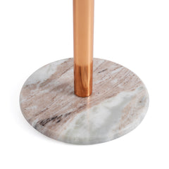 Kitchen Roll Holder Dispenser Countertop Kitchen Towel Holder Free Standing Paper Roll Holders with Marble Base for Standard Rolls (Rose Gold)
