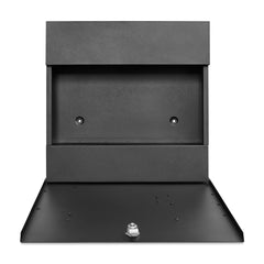 Wall Mounted Post Box with Newspaper Holder, Lockable with 2 Keys, Modern Design, Easy to Install, 37x10.5x37 cm (Black)