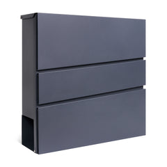 Wall Mounted Post Box with Newspaper Holder - Lockable Letterbox with 2 Keys