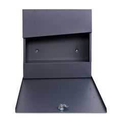 Wall Mounted Post Box with Newspaper Holder, Lockable with 2 Keys, Modern Design, Easy to Install, 37x10.5x37 cm (Black)