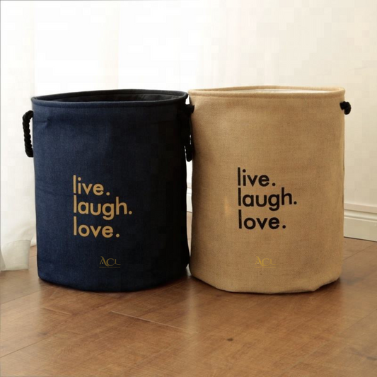 Laundry Bag - Live Laugh Love - Navy Blue