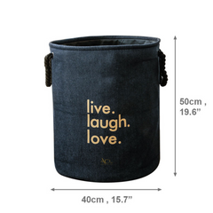 Laundry Bag - Live Laugh Love - Navy Blue