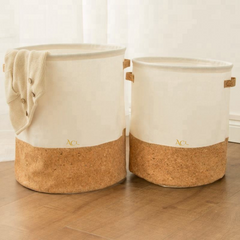 Laundry Bag - White,Brown