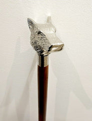 Walking Stick Elegant Wolf Face Handle Brown 93 CM