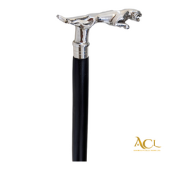 Jaguar Handle Walking Stick Black