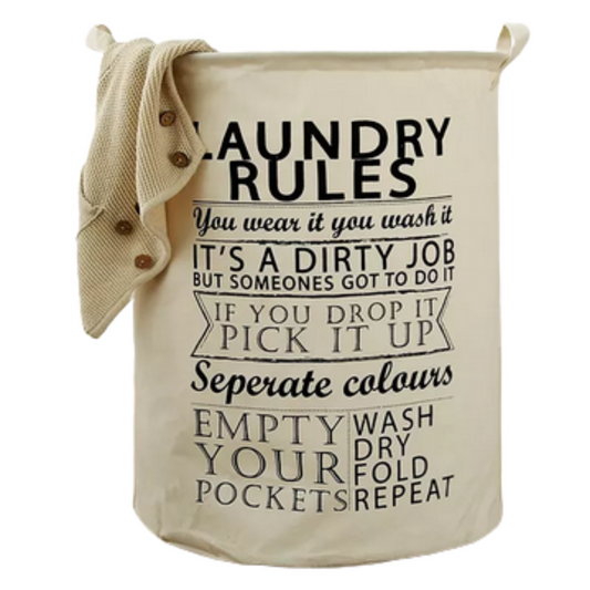 Laundry Bag - Laundry Rules - White