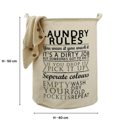 Laundry Bag - Laundry Rules - White