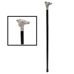 Walking Stick Elegant Wolf Face Handle Black 97 CM