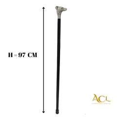 Walking Stick Elegant Wolf Face Handle Black 97 CM