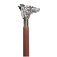 Walking Stick Elegant Wolf Face Handle Brown 93 CM